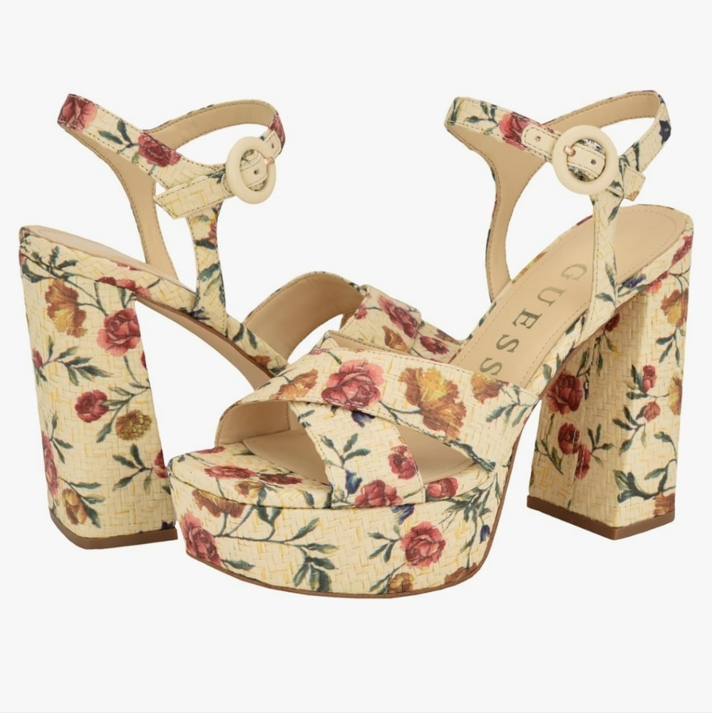 Guess Vallenn Floral Platform Sandal